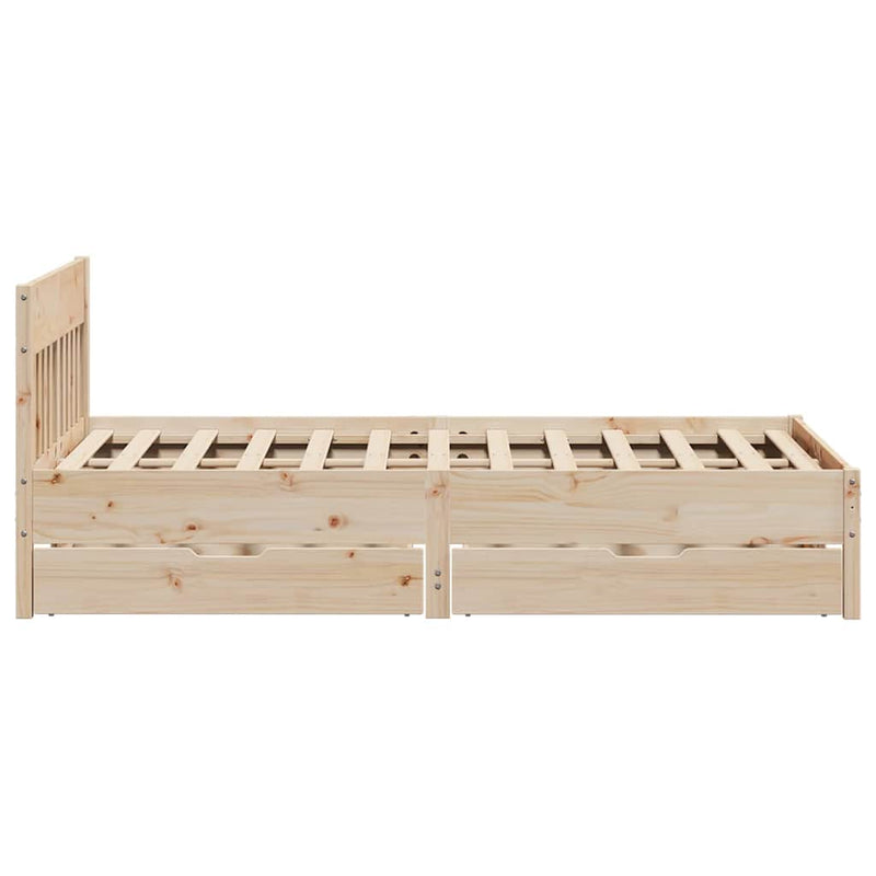 vidaXL tömör fenyőfa ágy matrac nélkül 150x200 cm