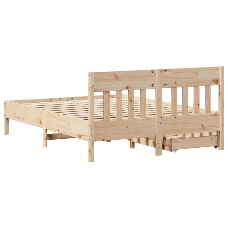 vidaXL tömör fenyőfa ágy matrac nélkül 150x200 cm