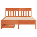 vidaXL viaszbarna tömör fenyőfa ágy matrac nélkül 120 x 200 cm