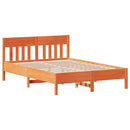 vidaXL viaszbarna tömör fenyőfa ágy matrac nélkül 120 x 200 cm