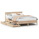 vidaXL tömör fenyőfa ágy matrac nélkül 135 x 190 cm