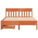 vidaXL viaszbarna tömör fenyőfa ágy matrac nélkül 135 x 190 cm