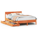 vidaXL viaszbarna tömör fenyőfa ágy matrac nélkül 120 x 190 cm