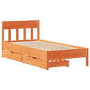 vidaXL viaszbarna tömör fenyőfa ágy matrac nélkül 90 x 190 cm
