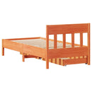 vidaXL viaszbarna tömör fenyőfa ágy matrac nélkül 90 x 190 cm