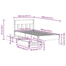 vidaXL fehér tömör fenyőfa ágy matrac nélkül 75 x 190 cm