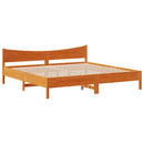vidaXL viaszbarna tömör fenyőfa ágykeret fiókokkal 200 x 200 cm