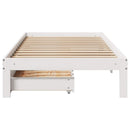 vidaXL fehér tömör fenyőfa ágykeret fiókokkal 90 x 200 cm
