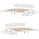 vidaXL fehér tömör fenyőfa ágykeret fiókkal 180 x 200 cm