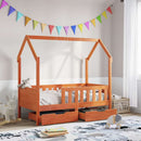 vidaXL tömör fenyőfa gyerekágykeret fiókokkal 70 x 140 cm