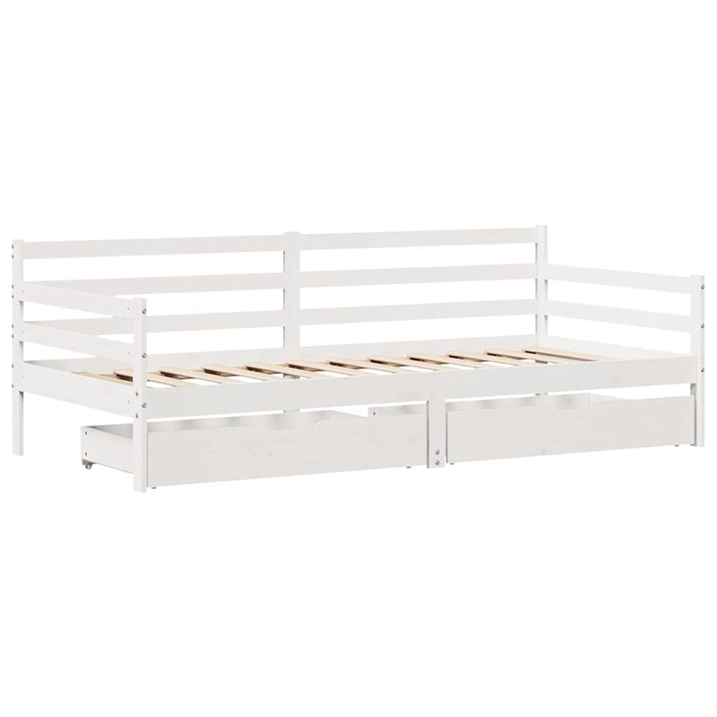 vidaXL tömör fenyőfa kanapéágy fiókokkal 80 x 200 cm