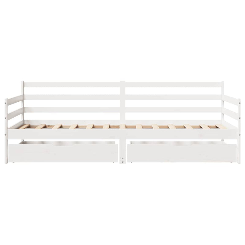 vidaXL tömör fenyőfa kanapéágy fiókokkal 80 x 200 cm