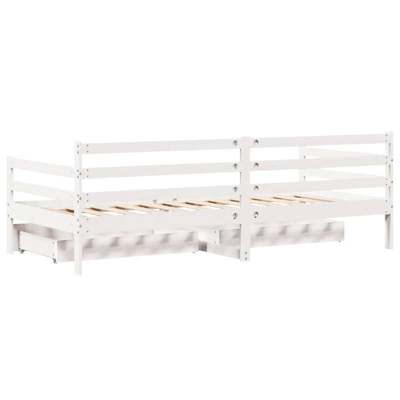 vidaXL tömör fenyőfa kanapéágy fiókokkal 80 x 200 cm