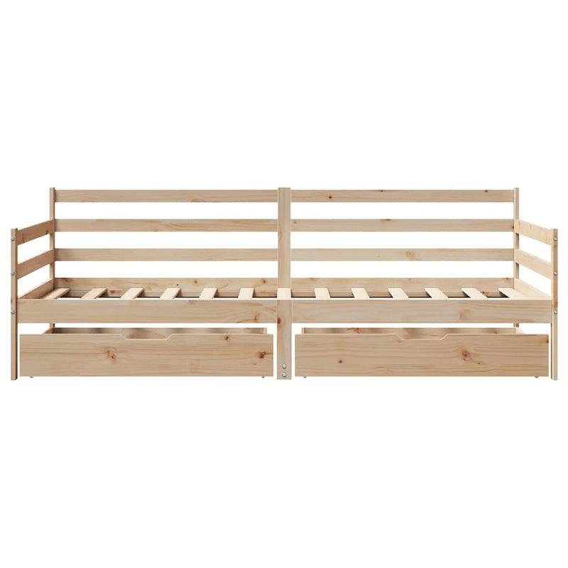 vidaXL fehér tömör fenyőfa kanapéágy fiókkal 80 x 200 cm