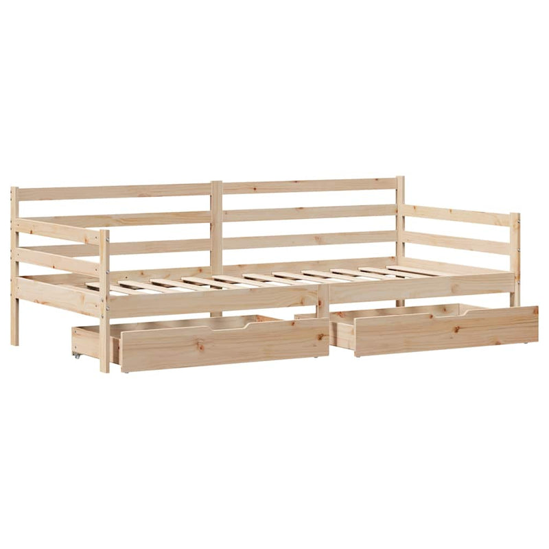 vidaXL fehér tömör fenyőfa kanapéágy fiókkal 80 x 200 cm