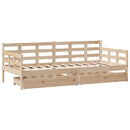 vidaXL tömör fenyőfa kanapéágy fiókkal 90 x 200 cm