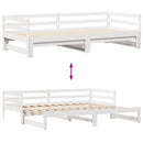 vidaXL fehér tömör fenyőfa kanapéágy fiókokkal 90 x 200 cm