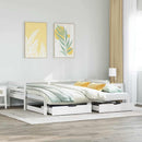 vidaXL fehér tömör fenyőfa kanapéágy fiókokkal 90 x 200 cm