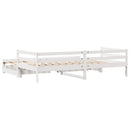 vidaXL fehér kihúzható heverő fiókokkal matrac nélkül 90 x 190 cm