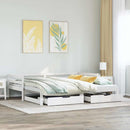 vidaXL fehér kihúzható heverő fiókokkal matrac nélkül 80 x 200 cm
