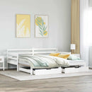 vidaXL fehér kihúzható heverő fiókokkal matrac nélkül 90 x 190 cm