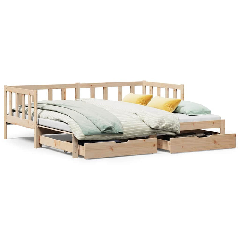 vidaXL kihúzható heverő fiókokkal matrac nélkül 80 x 200 cm