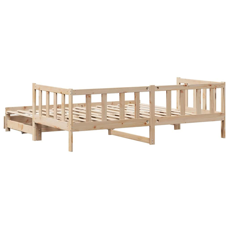 vidaXL kihúzható heverő fiókokkal matrac nélkül 80 x 200 cm