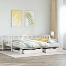 vidaXL fehér kihúzható heverő fiókokkal matrac nélkül 90 x 190 cm