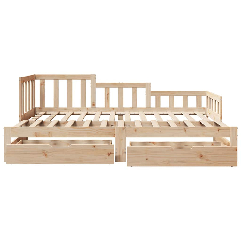 vidaXL kihúzható heverő fiókokkal matrac nélkül 90 x 200 cm