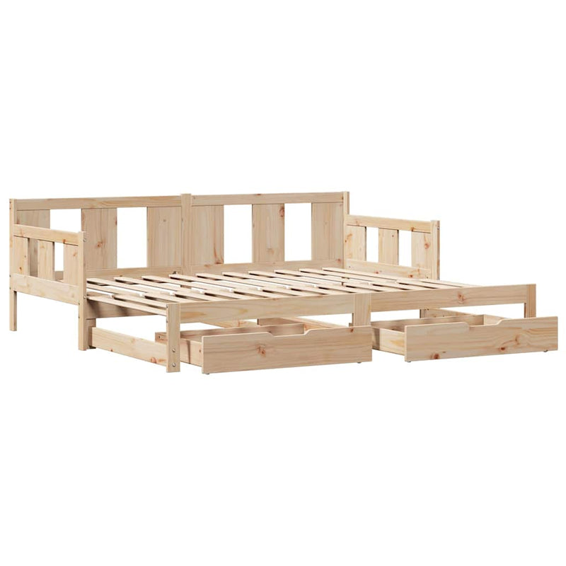vidaXL kihúzható heverő fiókokkal matrac nélkül 90 x 200 cm