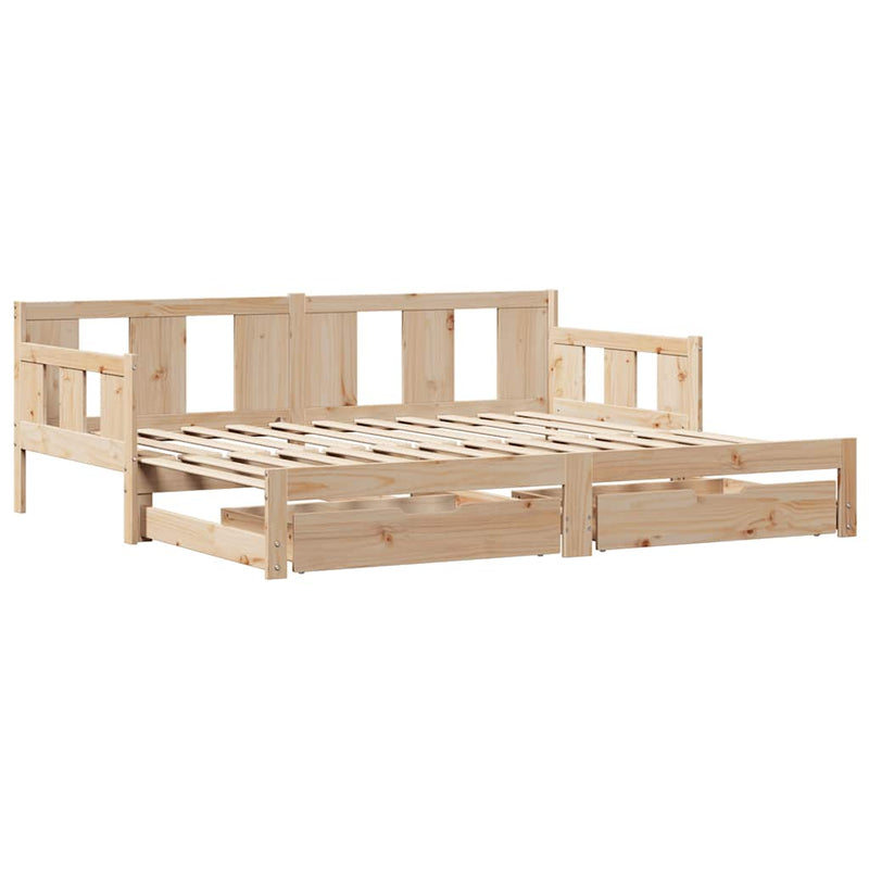 vidaXL kihúzható heverő fiókokkal matrac nélkül 90 x 190 cm