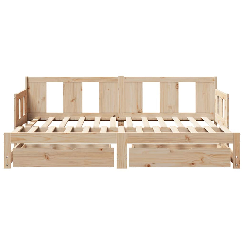 vidaXL kihúzható heverő fiókokkal matrac nélkül 90 x 190 cm