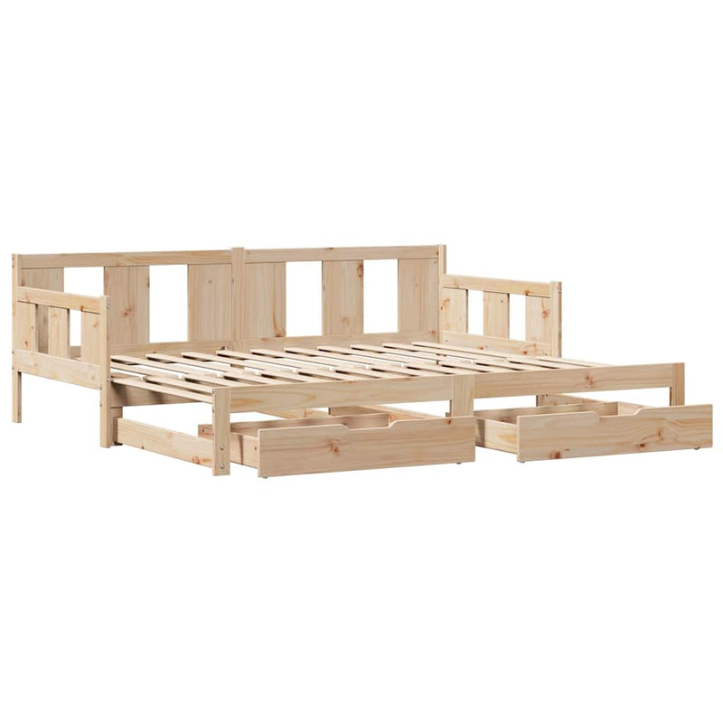 vidaXL kihúzható heverő fiókokkal matrac nélkül 90 x 190 cm