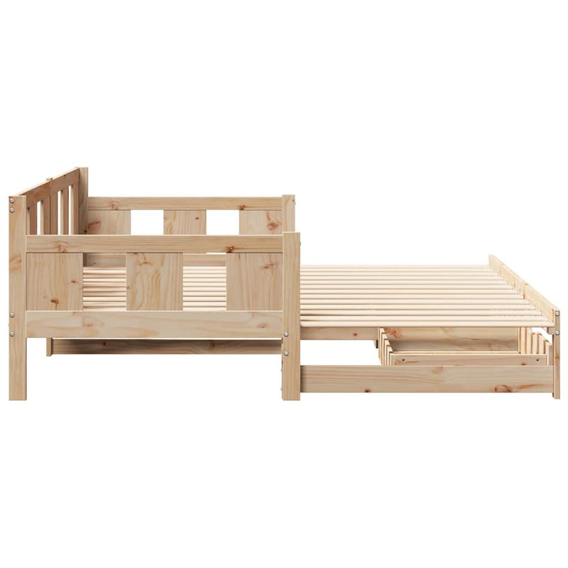 vidaXL kihúzható heverő fiókokkal matrac nélkül 90 x 190 cm