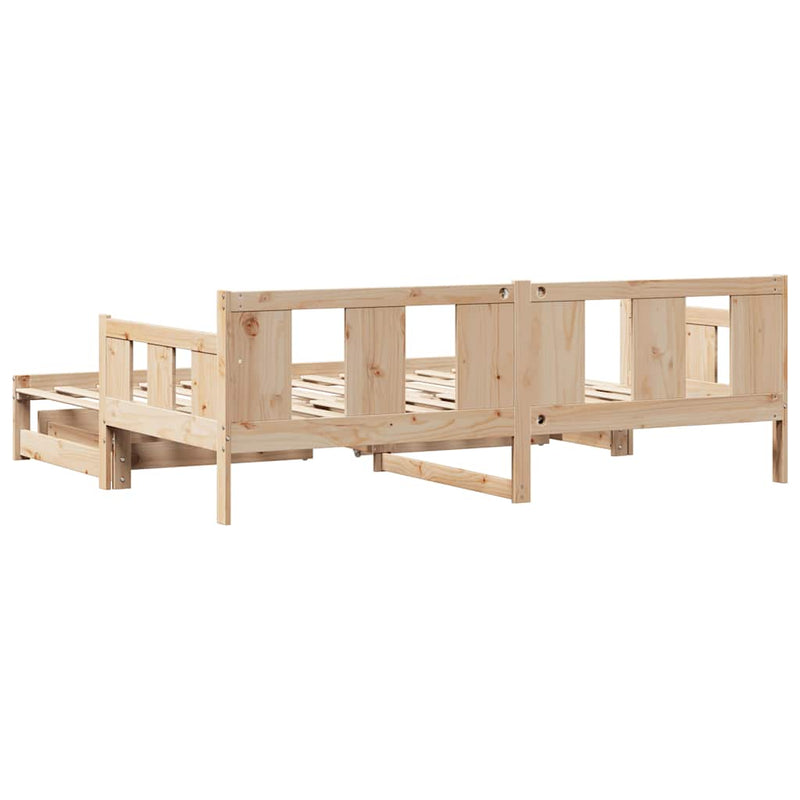 vidaXL kihúzható heverő fiókokkal matrac nélkül 90 x 190 cm