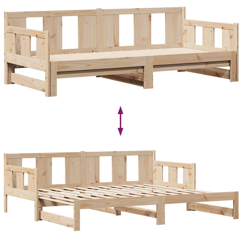 vidaXL kihúzható heverő fiókokkal matrac nélkül 90 x 190 cm