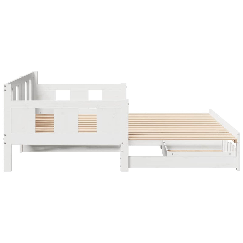 vidaXL fehér kihúzható heverő fiókokkal matrac nélkül 90 x 190 cm