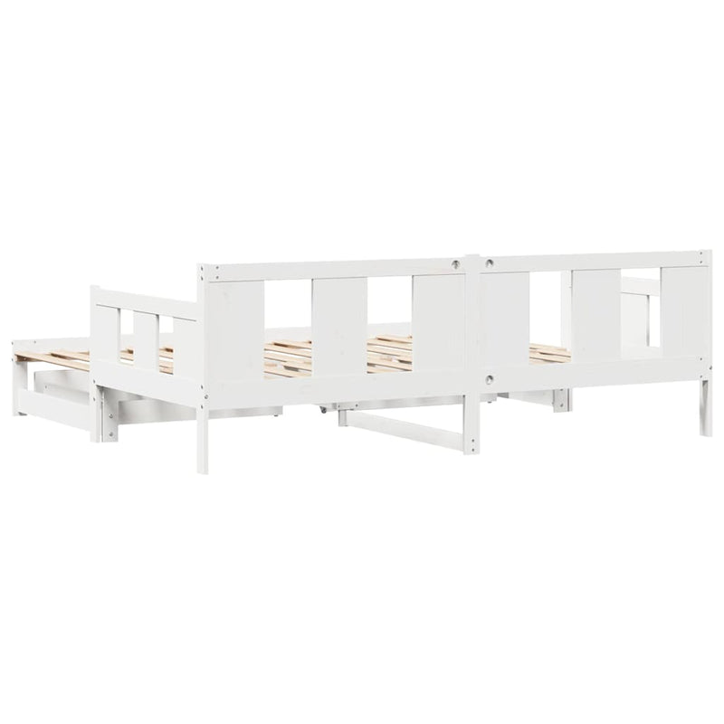 vidaXL fehér kihúzható heverő fiókokkal matrac nélkül 90 x 190 cm