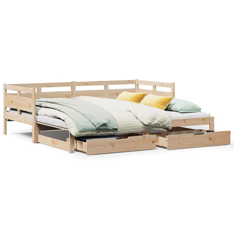 vidaXL kihúzható heverő fiókokkal matrac nélkül 90 x 200 cm