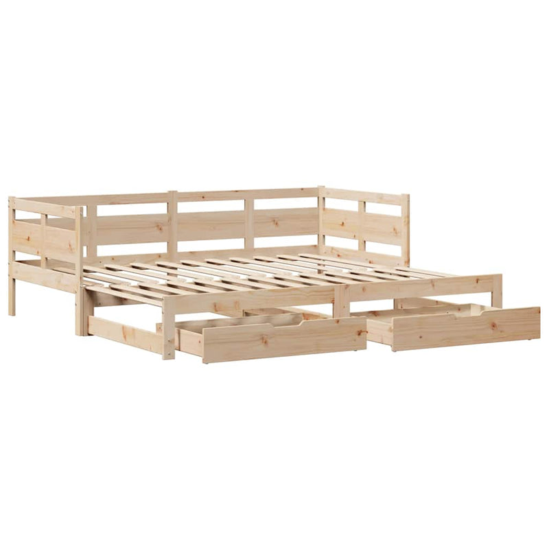 vidaXL kihúzható heverő fiókokkal matrac nélkül 90 x 200 cm