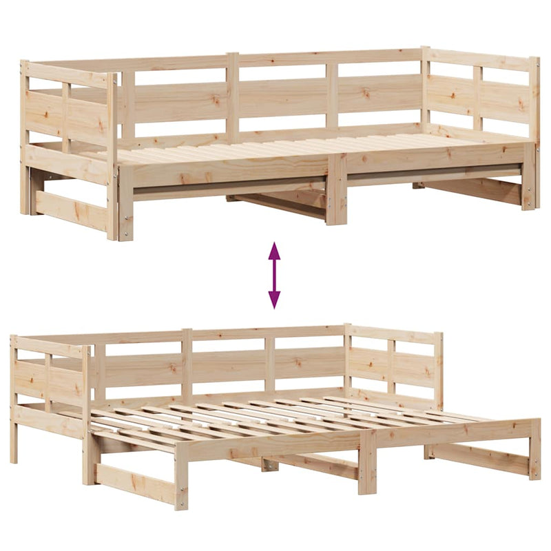 vidaXL kihúzható heverő fiókokkal matrac nélkül 90 x 200 cm