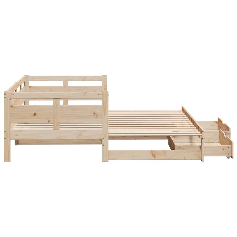 vidaXL kihúzható heverő fiókokkal matrac nélkül 80 x 200 cm