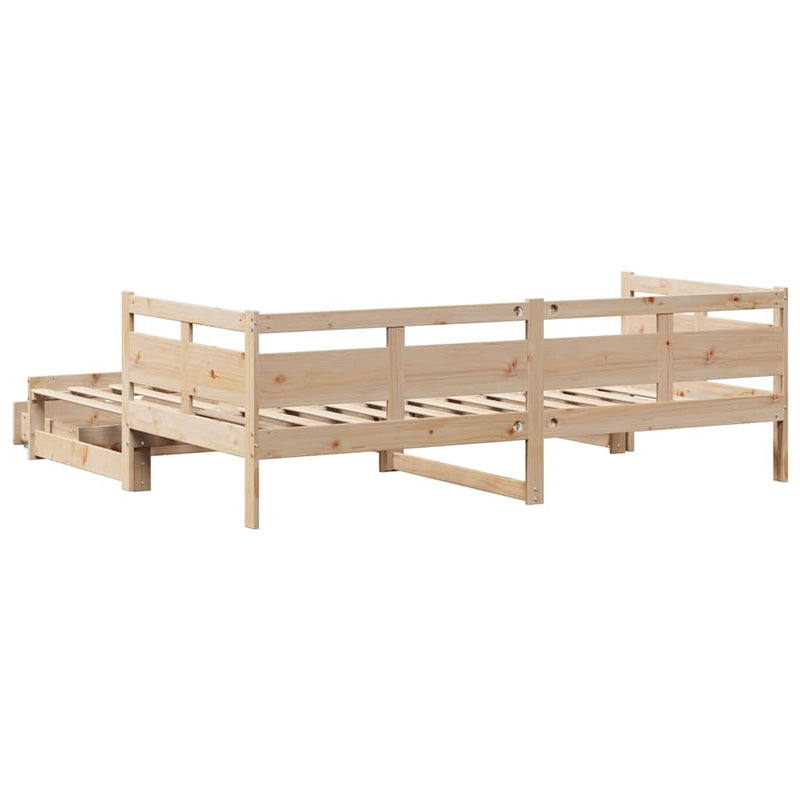 vidaXL kihúzható heverő fiókokkal matrac nélkül 80 x 200 cm