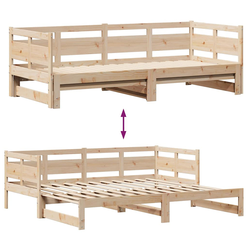 vidaXL kihúzható heverő fiókokkal matrac nélkül 80 x 200 cm