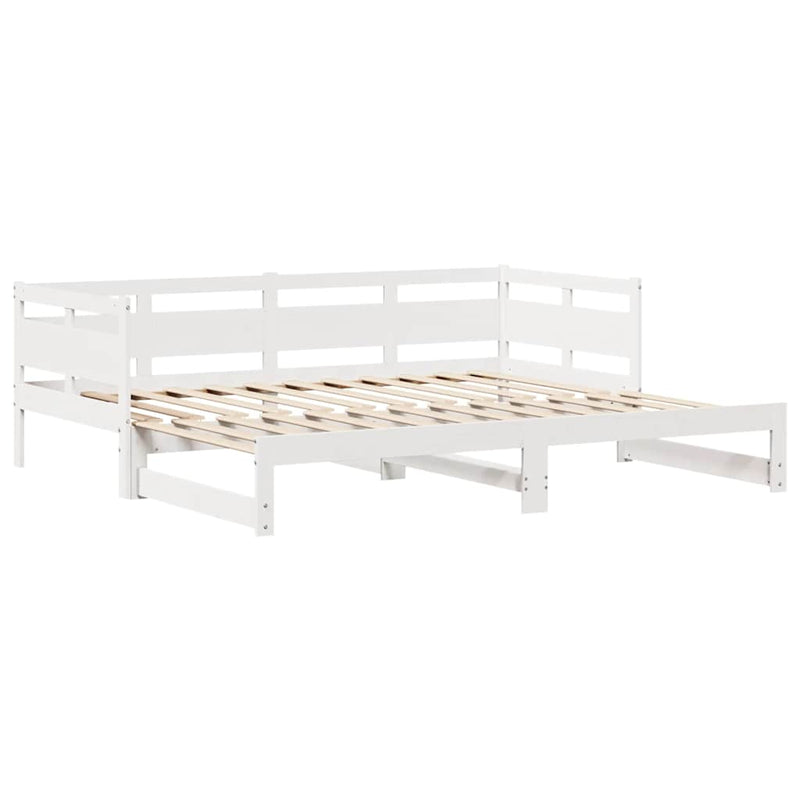vidaXL fehér kihúzható heverő fiókokkal matrac nélkül 90 x 190 cm