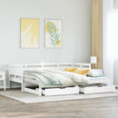 vidaXL fehér kihúzható heverő fiókokkal matrac nélkül 90 x 190 cm