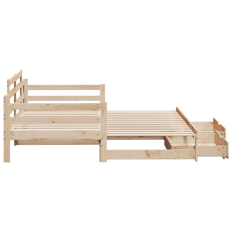 vidaXL kihúzható heverő fiókokkal matrac nélkül 80 x 200 cm