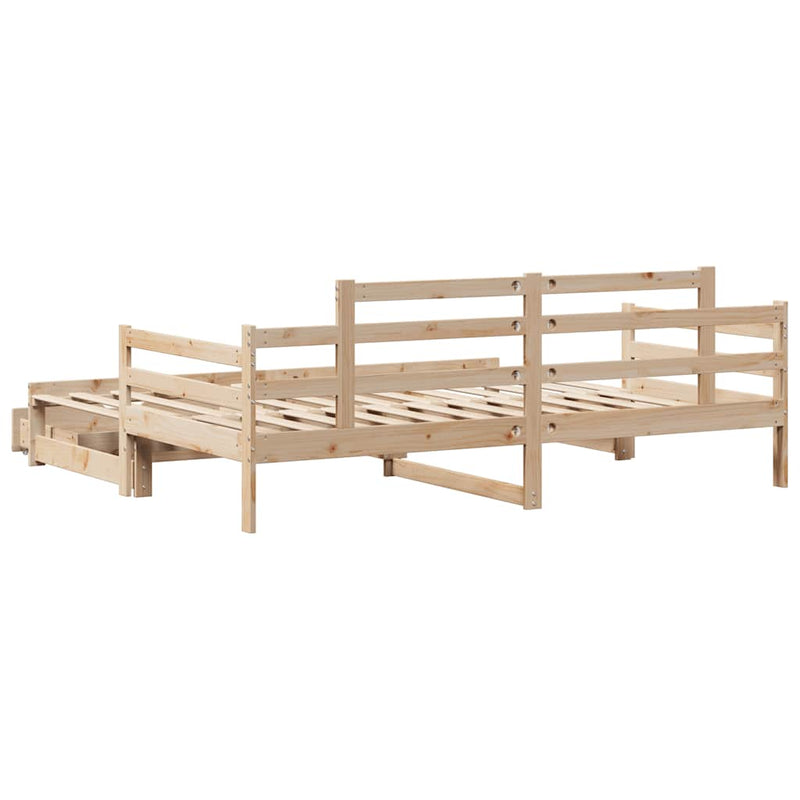 vidaXL kihúzható heverő fiókokkal matrac nélkül 80 x 200 cm