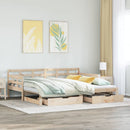 vidaXL tömör fenyőfa kihúzható kanapéágy fiókkal 90x190 cm