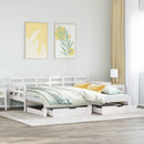 vidaXL fehér tömör fenyőfa kihúzható kanapéágy fiókkal 90x190 cm